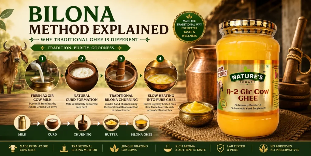 Nature’s Adhaar A2 Gir Cow Bilona Ghee