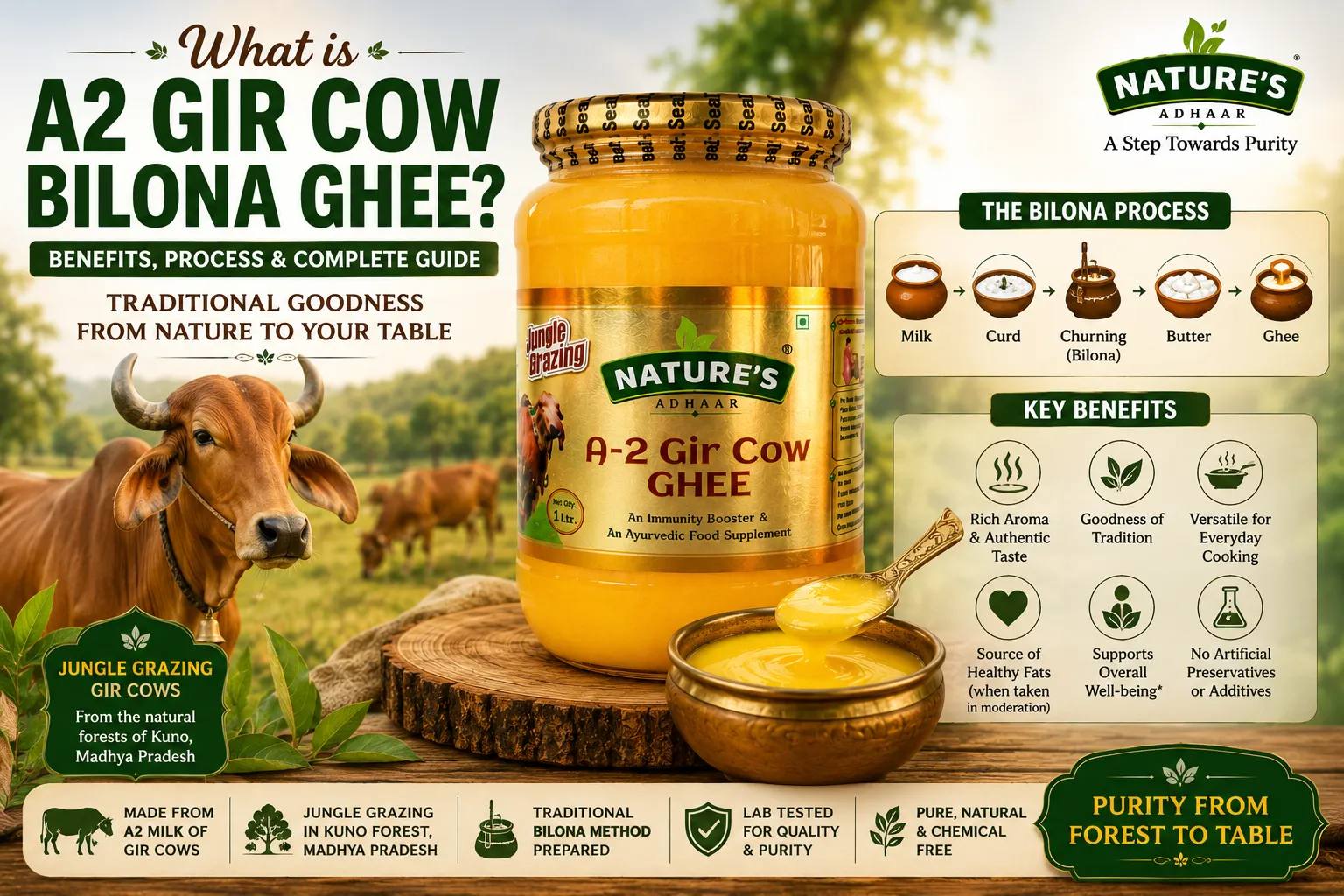 What is A2 Gir Cow Bilona Ghee? Benefits, Process & Complete Guide